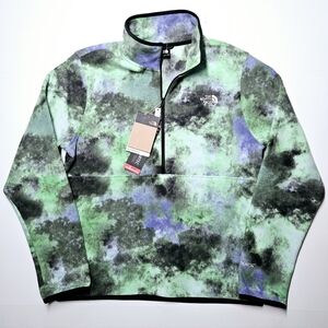 The North Face Men Alpine 100 1/2 zip Sweater Jacket green blue